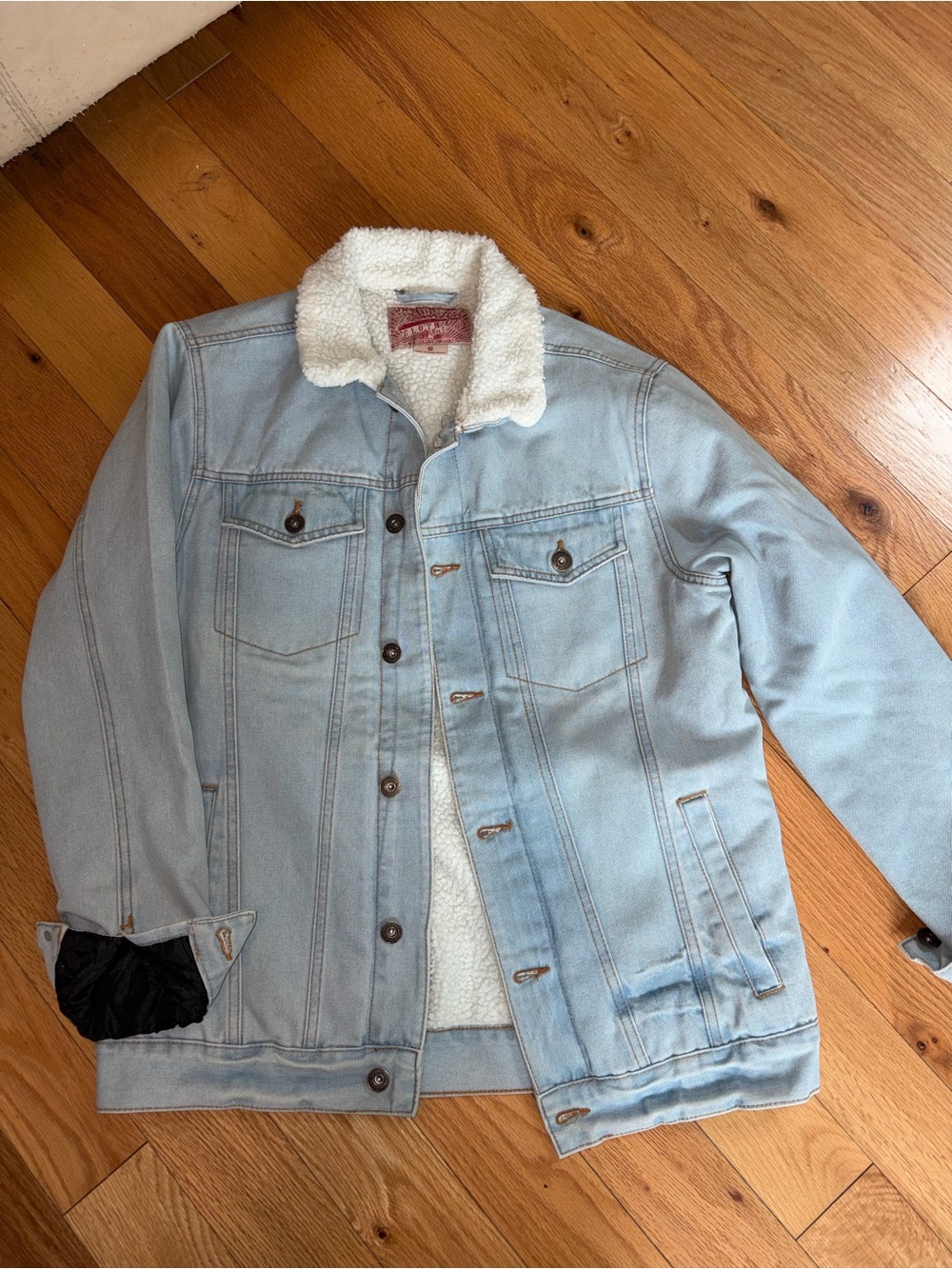 Brooklyn Cloth Light Blue Sherpa-Lined Denim Jacket